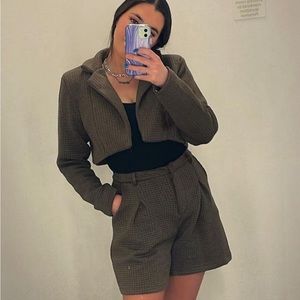 Pretty Little Thing quilted chocolate brown set